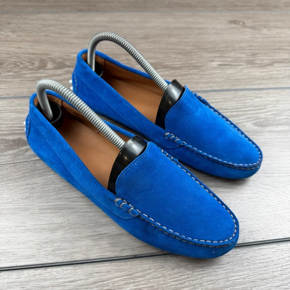 M.Gemi Womens Felize Suede Driving Loafers Moccasins Blue 39.5 US 8.5